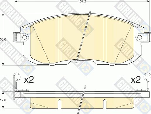 Girling 6136166 - Комплект спирачно феродо, дискови спирачки vvparts.bg