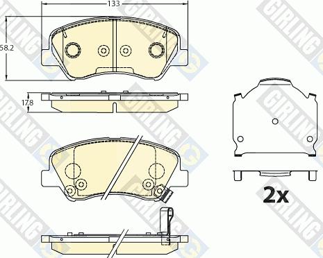 Girling 6136306 - Комплект спирачно феродо, дискови спирачки vvparts.bg