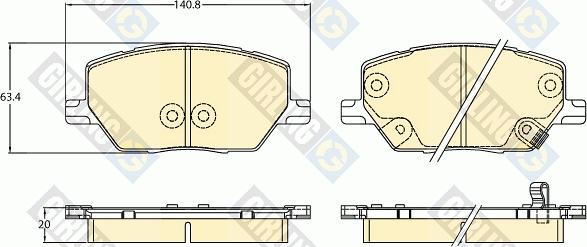 Girling 6136296 - Комплект спирачно феродо, дискови спирачки vvparts.bg