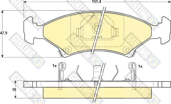 Girling 6130962 - Комплект спирачно феродо, дискови спирачки vvparts.bg