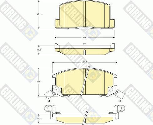 Girling 6130589 - Комплект спирачно феродо, дискови спирачки vvparts.bg