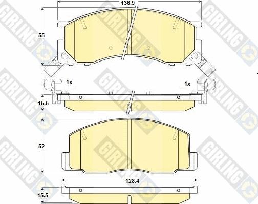 Girling 6130869 - Комплект спирачно феродо, дискови спирачки vvparts.bg