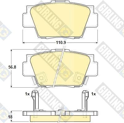 Girling 6130399 - Комплект спирачно феродо, дискови спирачки vvparts.bg