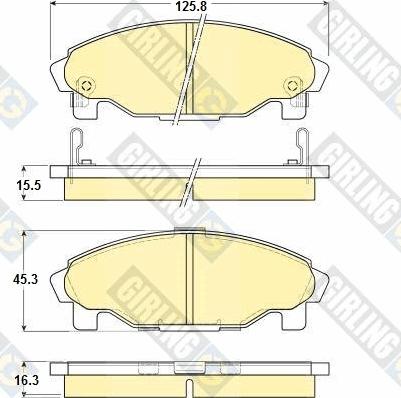 Girling 6130719 - Комплект спирачно феродо, дискови спирачки vvparts.bg