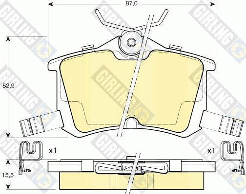 Girling 6131901 - Комплект спирачно феродо, дискови спирачки vvparts.bg