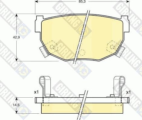 Girling 6131439 - Комплект спирачно феродо, дискови спирачки vvparts.bg