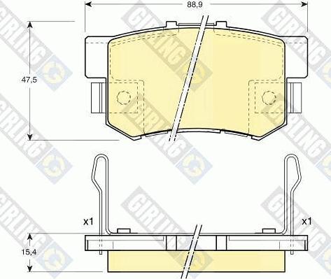 Girling 6131549 - Комплект спирачно феродо, дискови спирачки vvparts.bg