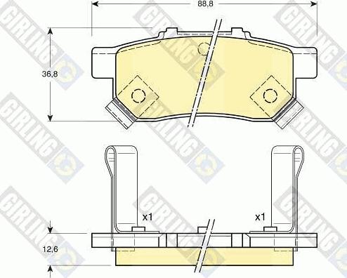 Girling 6131609 - Комплект спирачно феродо, дискови спирачки vvparts.bg