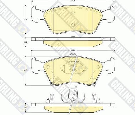 Girling 6131632 - Комплект спирачно феродо, дискови спирачки vvparts.bg