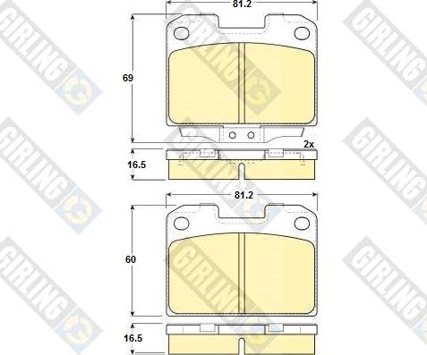 Girling 6131049 - Комплект спирачно феродо, дискови спирачки vvparts.bg