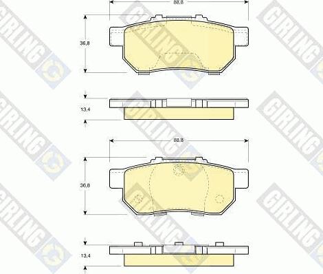 Girling 6131139 - Комплект спирачно феродо, дискови спирачки vvparts.bg