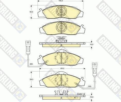 Girling 6131341 - Комплект спирачно феродо, дискови спирачки vvparts.bg