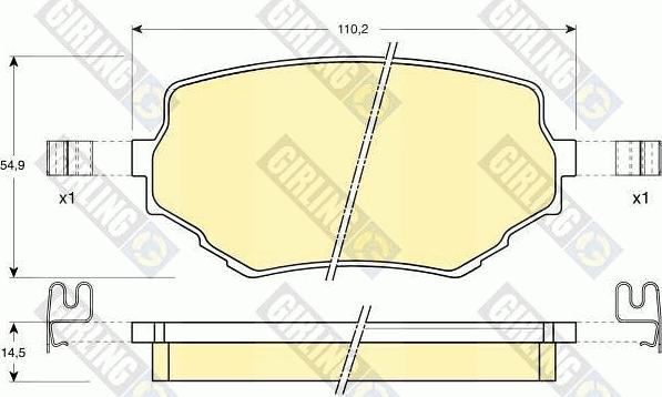 Girling 6131329 - Комплект спирачно феродо, дискови спирачки vvparts.bg