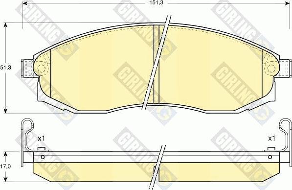 Girling 6131249 - Комплект спирачно феродо, дискови спирачки vvparts.bg