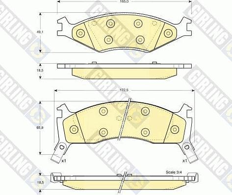 Girling 6131235 - Комплект спирачно феродо, дискови спирачки vvparts.bg