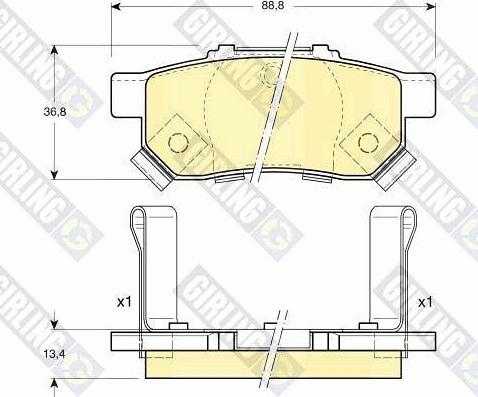 Girling 6131749 - Комплект спирачно феродо, дискови спирачки vvparts.bg