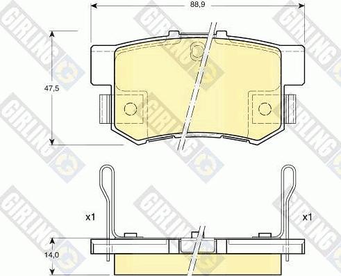 Girling 6131759 - Комплект спирачно феродо, дискови спирачки vvparts.bg