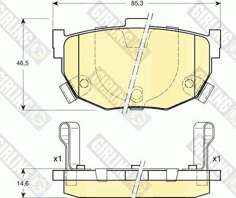 Girling 6131709 - Комплект спирачно феродо, дискови спирачки vvparts.bg