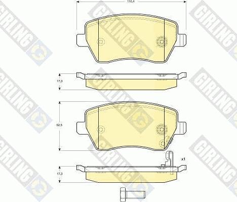 Girling 6133961 - Комплект спирачно феродо, дискови спирачки vvparts.bg