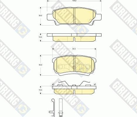 Girling 6133419 - Комплект спирачно феродо, дискови спирачки vvparts.bg