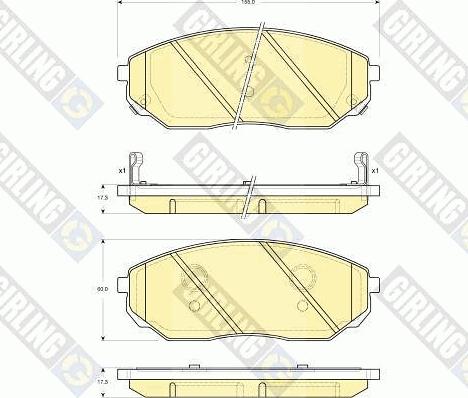 Girling 6133439 - Комплект спирачно феродо, дискови спирачки vvparts.bg