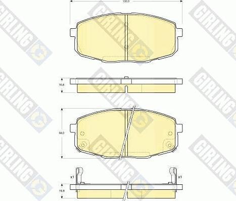 Girling 6133429 - Комплект спирачно феродо, дискови спирачки vvparts.bg