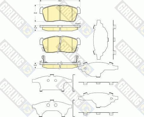 Girling 6133599 - Комплект спирачно феродо, дискови спирачки vvparts.bg