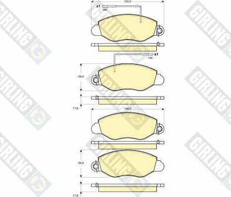 Girling 6133544 - Комплект спирачно феродо, дискови спирачки vvparts.bg