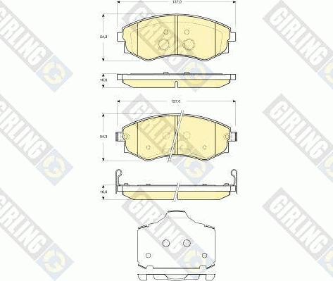 Girling 6133659 - Комплект спирачно феродо, дискови спирачки vvparts.bg