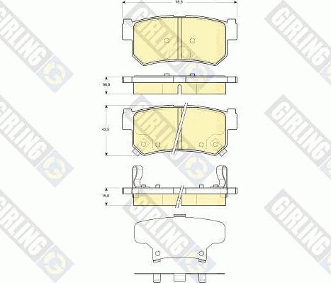 Girling 6133669 - Комплект спирачно феродо, дискови спирачки vvparts.bg