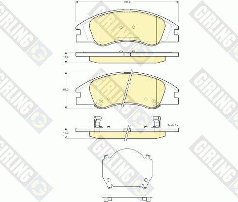 Girling 6133679 - Комплект спирачно феродо, дискови спирачки vvparts.bg