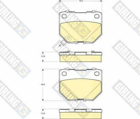 Girling 6133089 - Комплект спирачно феродо, дискови спирачки vvparts.bg