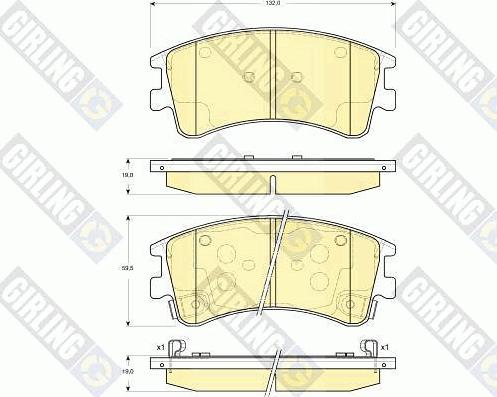 Girling 6133109 - Комплект спирачно феродо, дискови спирачки vvparts.bg