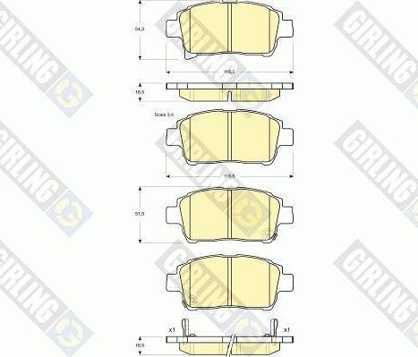 Girling 6133179 - Комплект спирачно феродо, дискови спирачки vvparts.bg