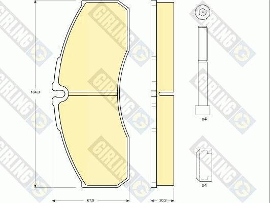 Girling 6133854 - Комплект спирачно феродо, дискови спирачки vvparts.bg