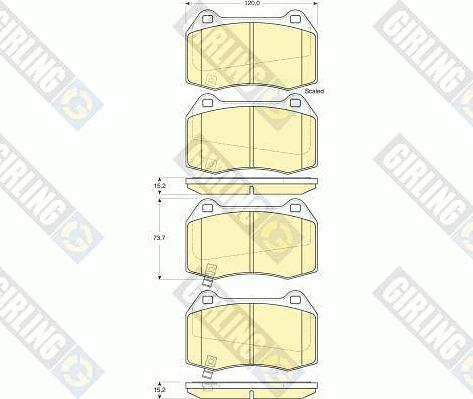 Girling 6133819 - Комплект спирачно феродо, дискови спирачки vvparts.bg