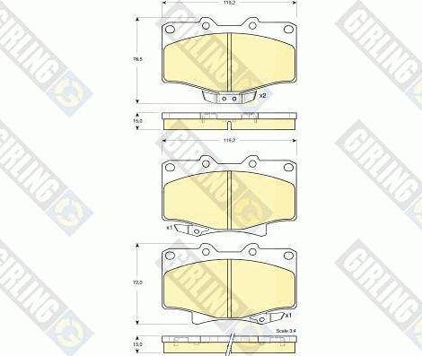 Girling 6133839 - Комплект спирачно феродо, дискови спирачки vvparts.bg