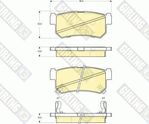 Girling 6133829 - Комплект спирачно феродо, дискови спирачки vvparts.bg