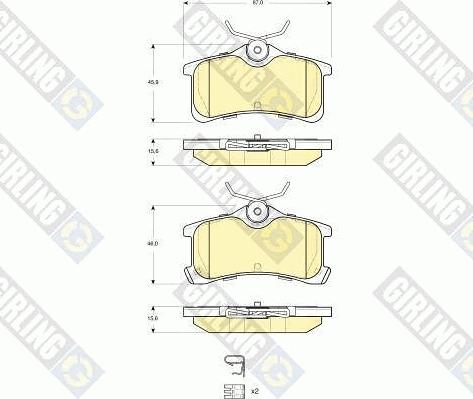 Girling 6133341 - Комплект спирачно феродо, дискови спирачки vvparts.bg