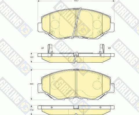 Girling 6133259 - Комплект спирачно феродо, дискови спирачки vvparts.bg