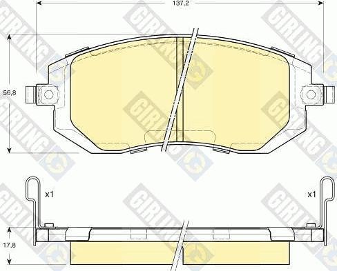 Girling 6133289 - Комплект спирачно феродо, дискови спирачки vvparts.bg