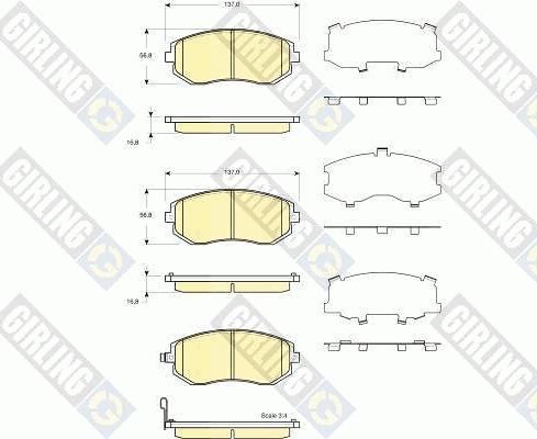 Girling 6133719 - Комплект спирачно феродо, дискови спирачки vvparts.bg