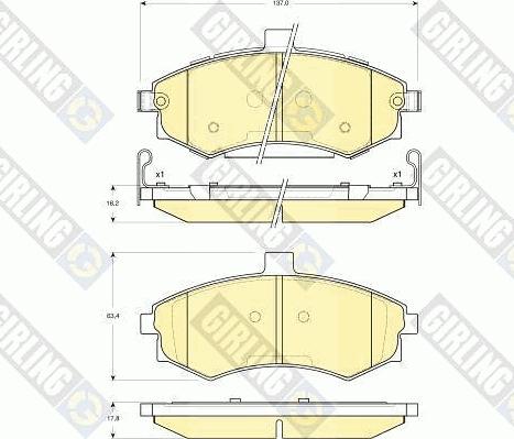 Girling 6133789 - Комплект спирачно феродо, дискови спирачки vvparts.bg