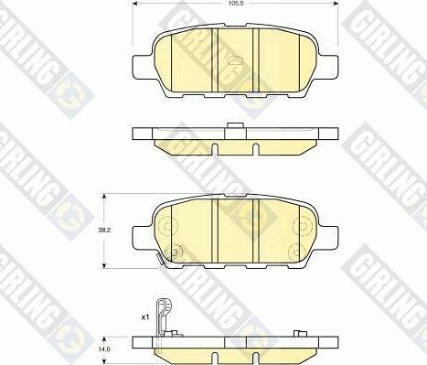 Girling 6132949 - Комплект спирачно феродо, дискови спирачки vvparts.bg