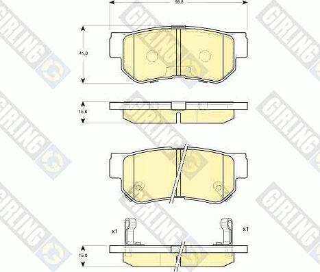 Girling 6132989 - Комплект спирачно феродо, дискови спирачки vvparts.bg