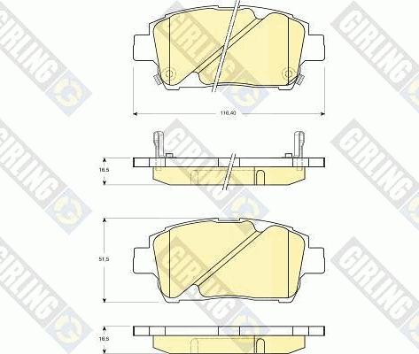 Girling 6132429 - Комплект спирачно феродо, дискови спирачки vvparts.bg