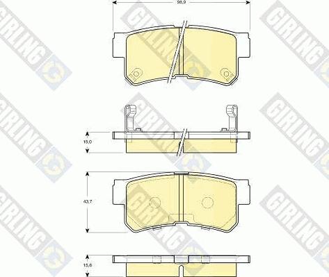 Girling 6132589 - Комплект спирачно феродо, дискови спирачки vvparts.bg