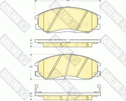 Girling 6132579 - Комплект спирачно феродо, дискови спирачки vvparts.bg