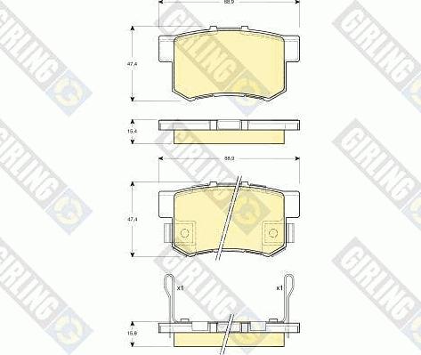 Girling 6132699 - Комплект спирачно феродо, дискови спирачки vvparts.bg