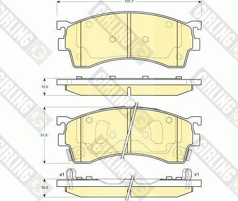 Girling 6132099 - Комплект спирачно феродо, дискови спирачки vvparts.bg